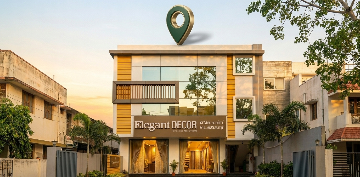 Aerial 3D map view of the Royapuram showroom location